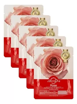 Тканевая маска для лица Rose Cellulose Mask 27мл: Маска 5шт