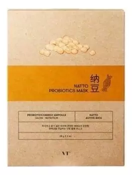 Тканевая маска для лица с комплексом пробиотиков и натто Natto Probiotics Mask: Маска 28г