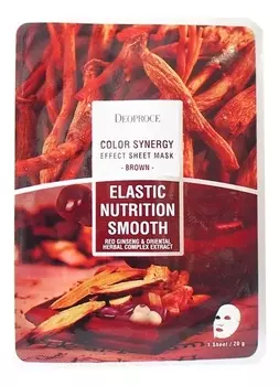 Тканевая маска для лица на основе восточных трав и корня женьшеня Color Synergy Effect Sheet Mask Brown 20г