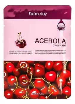 Тканевая маска для лица с экстрактом ацеролы Visible Difference Mask Sheet Acerola 23мл: Маска 1шт