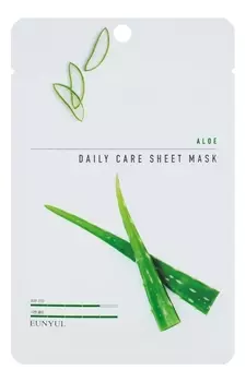 Тканевая маска для лица с экстрактом алоэ Aloe Daily Care Sheet Mask 22г: Маска 1шт