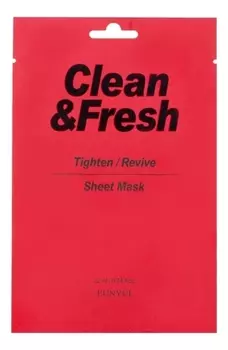 Тканевая маска для сужения пор лица Clean &amp; Fresh Tighten-Revive Sheet Mask 22мл: Маска 3шт