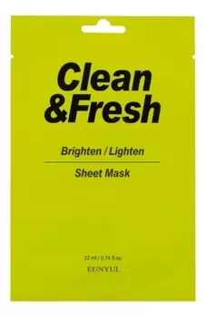 Тканевая маска для здорового цвета лица Clean &amp; Fresh Brighten Lighten Sheet Mask 22мл: Маска 3шт