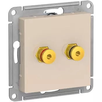 Акустическая розетка двойная (бежевый) Systeme Electric AtlasDesign ATN000287