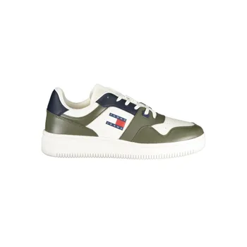 Зеленые кожаные мужские кроссовки Tommy Hilfiger