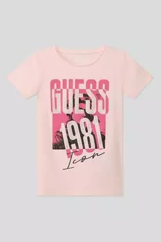 Хлопковая футболка с принтом Guess
