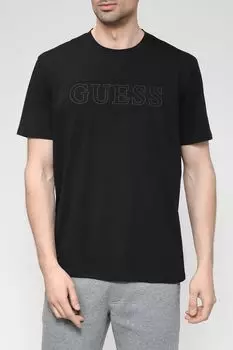 Хлопковая футболка с логотипом бренда Guess