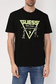 Хлопковая футболка с принтом Guess