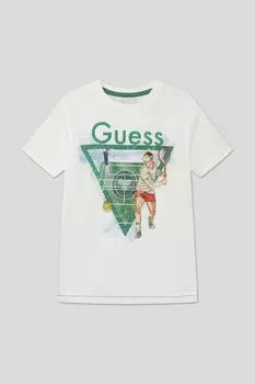 Хлопковая футболка с принтом Guess