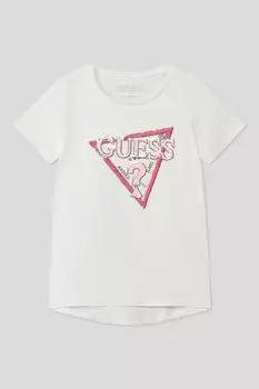 Хлопковая футболка с принтом Guess