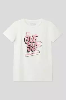 Хлопковая футболка с принтом Guess