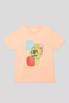 Хлопковая футболка с принтом Loft