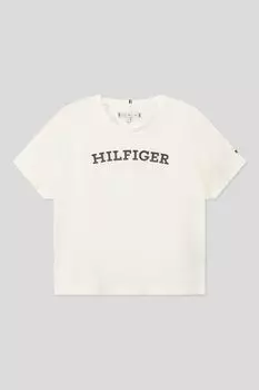 Хлопковая футболка с логотипом бренда Tommy Hilfiger