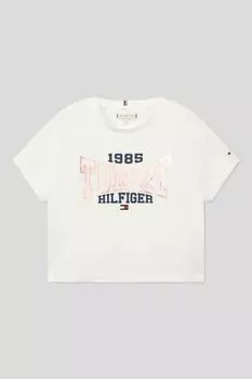Хлопковая футболка с логотипом бренда Tommy Hilfiger