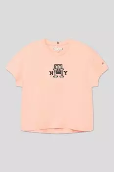 Хлопковая футболка с логотипом бренда Tommy Hilfiger