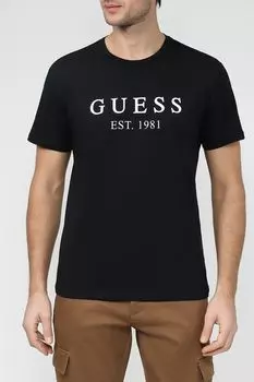 Хлопковая футболка с логотипом Guess