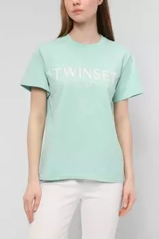 Хлопковая футболка с логотипом TWINSET