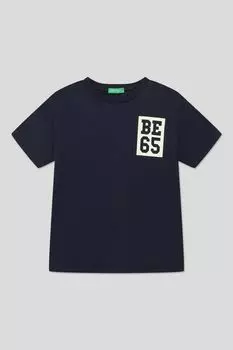 Хлопковая футболка с принтом Benetton