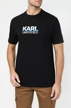 Хлопковая футболка с логотипом бренда Karl Lagerfeld