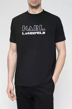 Хлопковая футболка с логотипом бренда Karl Lagerfeld