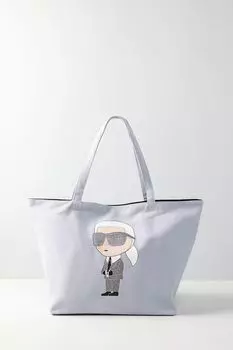 Хлопковая сумка шоппер с принтом ikonik 2.0 Karl Lagerfeld