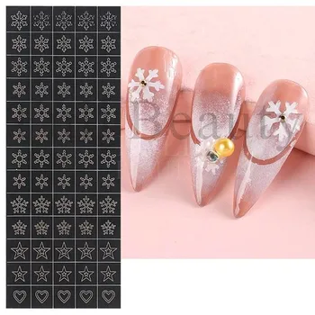 Лазерные наклейки для ногтей Love Rose, бабочка, сердце, звезда, дизайн, клейкие слайдеры, наклейки для дизайна ногтей, украшения для маникюра