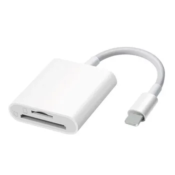 Fonken 3 в 1 адаптер для карт памяти для Lightning To SD TF USB-кардридер OTG конвертер данных для iPhone 13 выше картридера камеры Lightning to SD Card белый