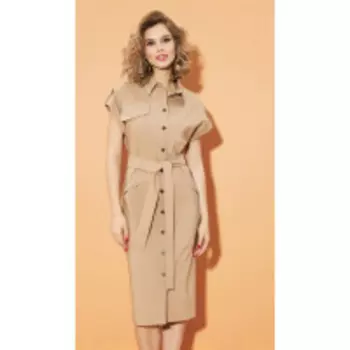 Платье DiLiaFashion-0471 В цвете: Бежевый; Размеры: 50