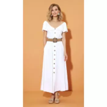 Платье DiLiaFashion-0478 В цвете: Белый; Размеры: 50,52,46,48,44,42