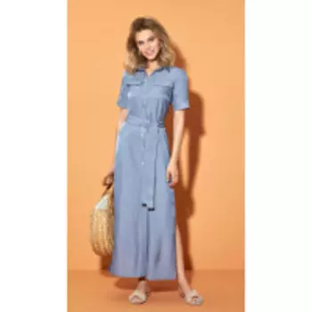 Платье DiLiaFashion-0496 В цвете: Голубой; Размеры: 50,52,46,48,44,42