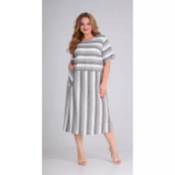 Платье Andrea Style-00264 В цвете: Белый, Серый; Размеры: 56,58,54