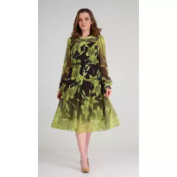 Платье Andrea Style-0349 В цвете: Зеленый, Разноцветный; Размеры: 56,58,52,54