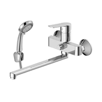Смеситель для ванны Decoroom DR22 хром однорычажный с длинным изливом с лейкой (DR22043)