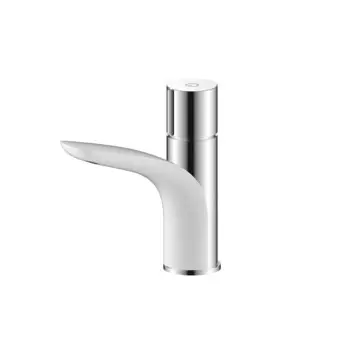 Смеситель для раковины ARGOtech Gelios хром/белый нажимной (35-04LGELIOS white)