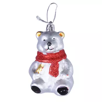 Елочная игрушка Мишка СНОУ БУМ 9 см, пластик