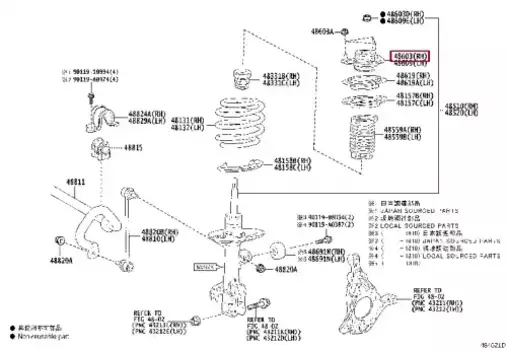 опора амортизатора переднего!\ Toyota 48609-33260 TOYOTA / LEXUS
