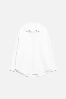 блузка-рубашка oversize хлопковая удлиненная