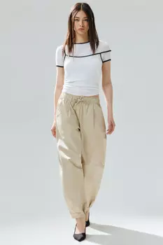 Брюки barrel fit из хлопка