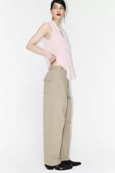 Брюки barrel fit широкие со средней посадкой