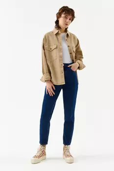 Жилет oversize джинсовый с накладными карманами