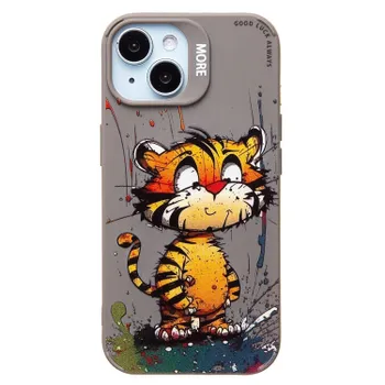 Чехол-накладка Activ SC335 для смартфона Apple iPhone 15, TPU, серый (тигр) (227035)