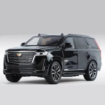 1/24 полномасштабная модель автомобиля внедорожника Escalade из литого металла, модель автомобиля внедорожника, имитация звука и света, коллекция детских игрушек в подарок синий