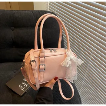 Casual simple handbag bag women s new fashion trend shoulder bag niche minimalist underarm bag чёрный