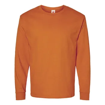 Футболка Hanes Essential-T с длинным рукавом, цвет texas orange