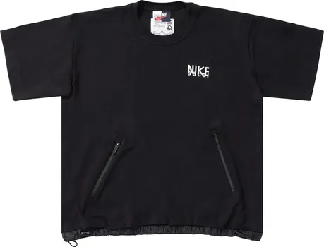 Футболка Nike x Sacai Short-Sleeve Top 'Black', черный