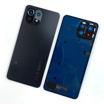 Задняя стеклянная крышка для Xiaomi Mi 11 Lite 5G, сменная задняя дверь, крышка батарейного отсека, задний корпус Blue no lens 4G