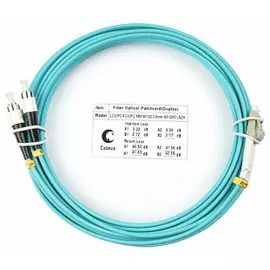 Кабель патч-корд волоконно-оптический Cabeus FOP-50-LC-FC-15m duplex LC-FC 50/125 mm OM3 15м LSZH