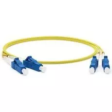Патч-корд волоконно-оптический Hyperline FC-D2-9-LC/UR-LC/UR-H-3M-LSZH-YL SM 9/125 (OS2), LC/UPC-LC/UPC, 2.0 мм, duplex, LSZH, 3 м