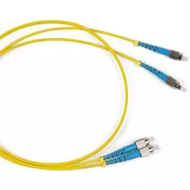 Патч-корд волоконно-оптический Hyperline FC-D2-9-FC/UR-FC/UR-H-1M-LSZH-YL SM 9/125 (OS2), FC/UPC-FC/UPC, duplex, LSZH, 1 м