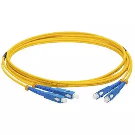 Кабель патч-корд волоконно-оптический Lanmaster LAN-2SC-2SC/SU-1.0 LSZH, дуплексный, SC/UPC-SC/UPC, SM, 1.0 м